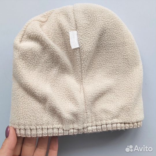 Резерв Шапка женская вязаная бежевая
