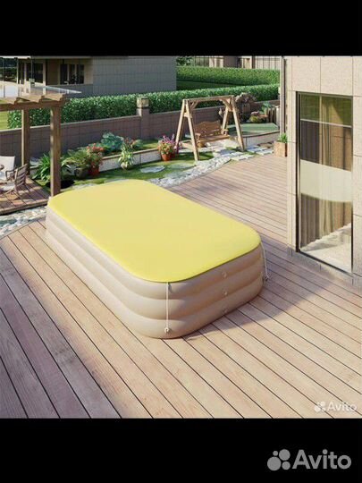 Надувной бассейн с горкой и солнцезащитным тентом