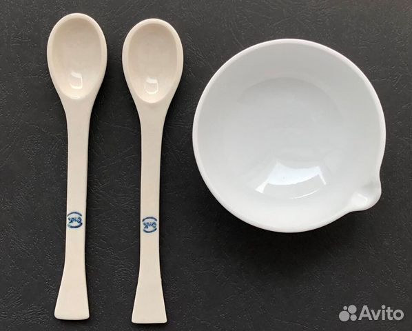 Ложка фарфоровая, пинцет