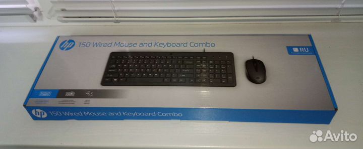 Новые проводные клавиатура + мышь HP 150 Wired
