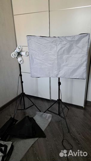 Свет для съемки, два софтбокса с лампами по 135W