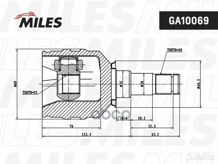 Шрус GA10069 Miles