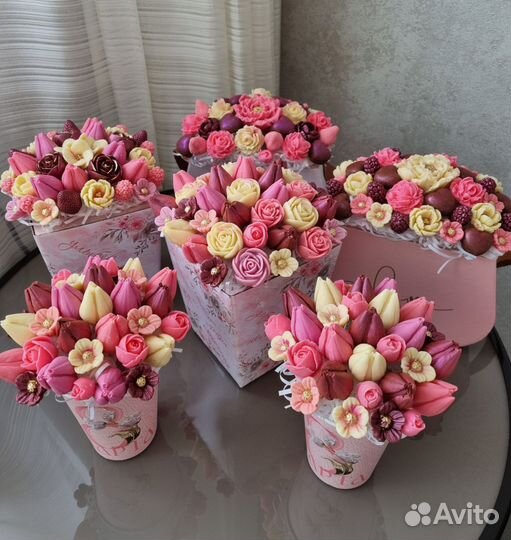 Шоколадные букеты ручной работы