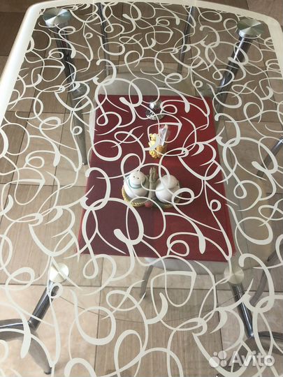 Стол обеденный стеклянный бу