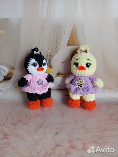 Игрушки разные из плюшевой пряжи