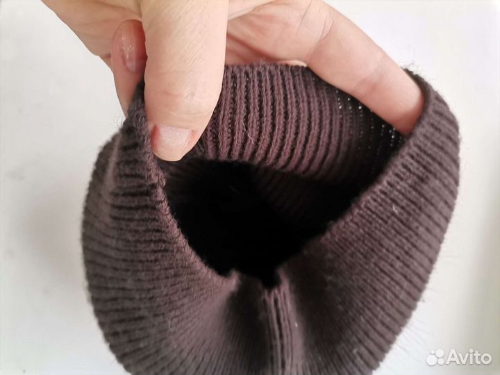 Шапка новая женская вязаный мех норки натуральный