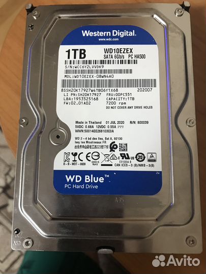 Жесткий диск Western Digital WD Blue 1 TB WD10ezex