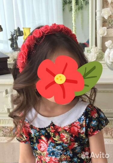 Ободок с цветами из фоамирана