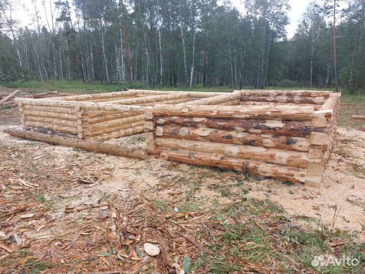 Сруб для бани 3х3,3х5с выносом из хвои и липы