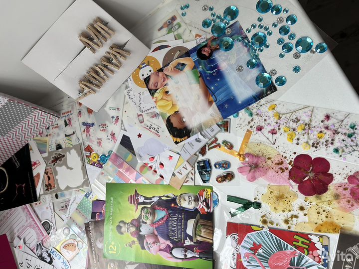 Канцелярия, скрапбукинг, открытки, наклейки