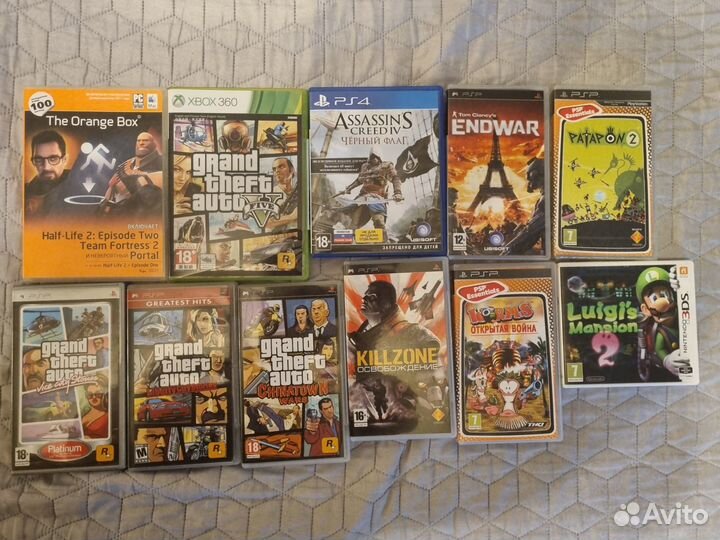 Игры PSP, PS4, XBox 360, 3DS