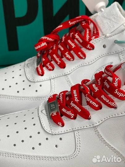 Nike Air Force 1 Supreme Белые Оригинал Poizon