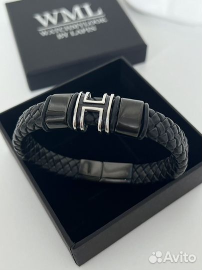 H кожаный браслет