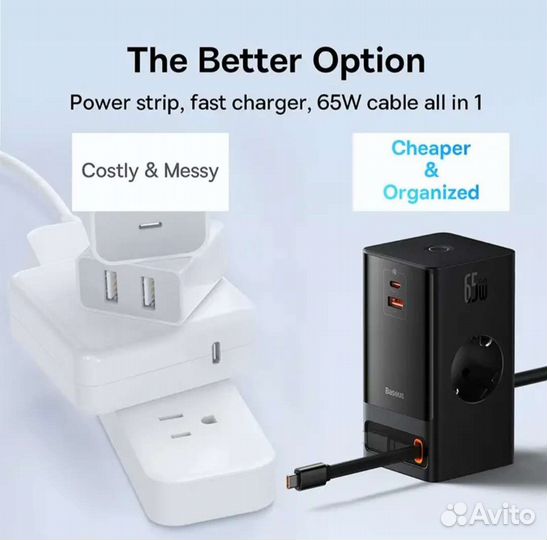 Сетевой фильтр baseus 65w