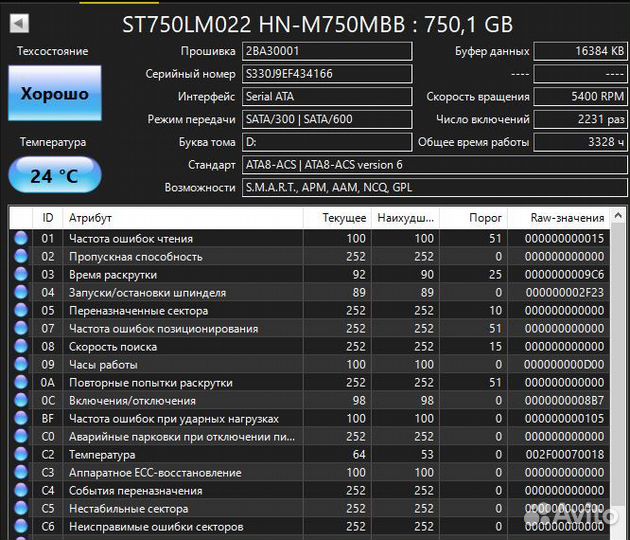 HDD для ноутбука - 250GB / 500GB / 750GB / 1TB