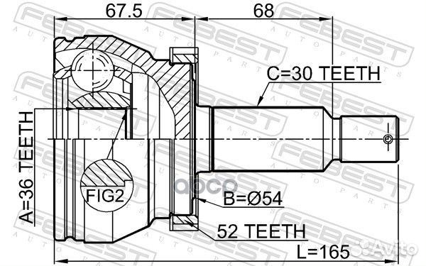 Шрус наружный 36x54x30 hyundai santa FE (CM) 20