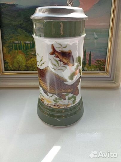 Кружка коллекционная,фарфор,олово
