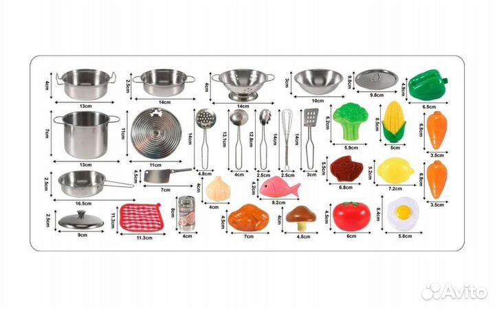 Набор детской посуды и еды как У мамы