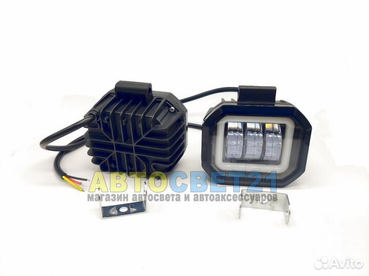 Светодиодная Led фара 50W с ангельскими глазками