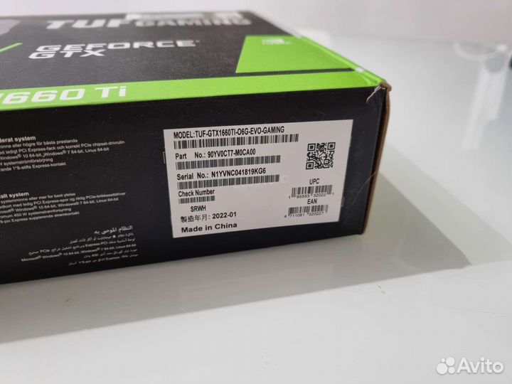 Видеокарта Asus gtx 1660 ti 6gb