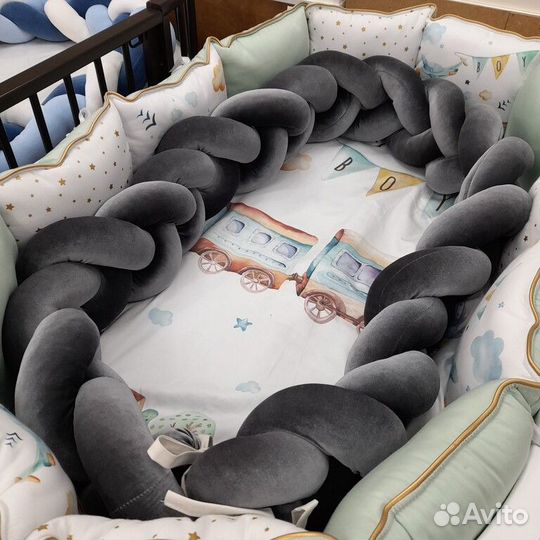 Бампер в кроватку My Baby «Косичка» 3,3 м