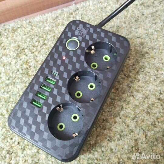 Сетевой фильтр удлинитель с usb и type c