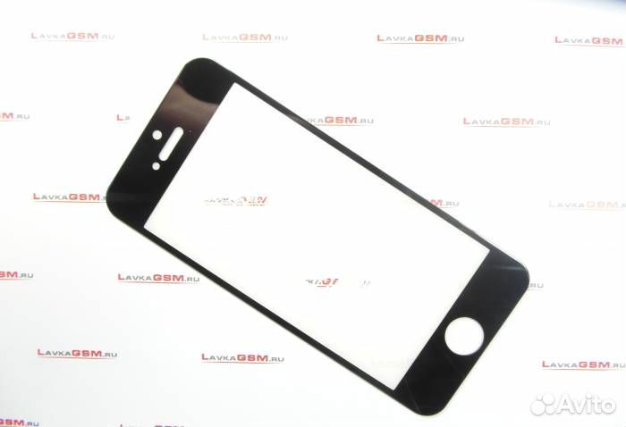 Защитное стекло для iPhone 5/5S Черное#5376