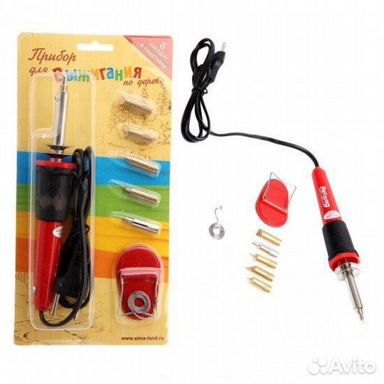 Выжигательный аппарат по дереву, набор: 10 насадок