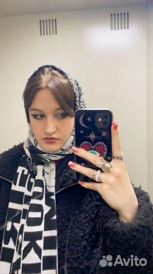 Теплый двусторонний шарф