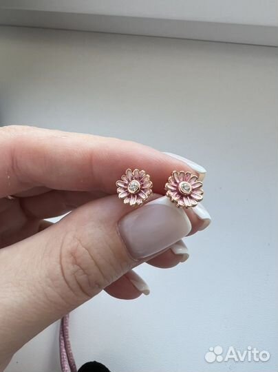 Pandora серьги и кольцо