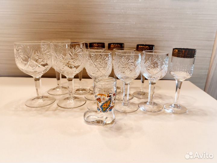 Бокалы, фужеры, рюмки СССР. Винтаж. Хрусталь