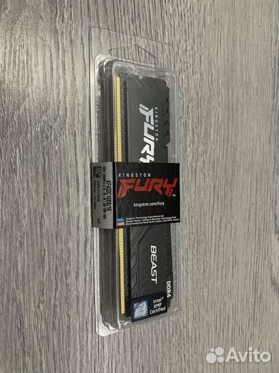 Оперативная память Kingston Fury Beast Black 16Gb