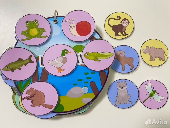 Развивающий альбом на липучках. Животные