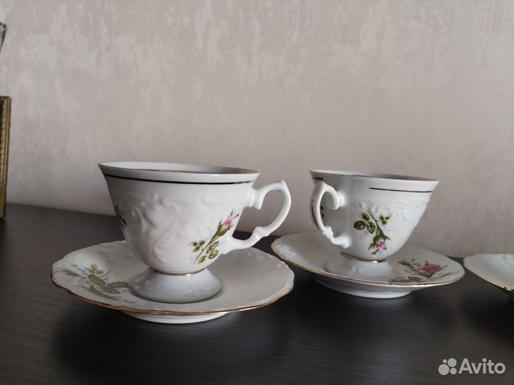 Набор из чайных пар на 4 персоны. Польша. 