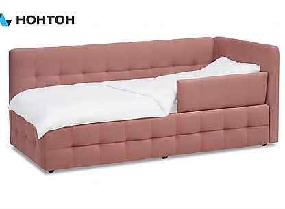 Кровать Рон Mini 0.9 м с бортиком розовая