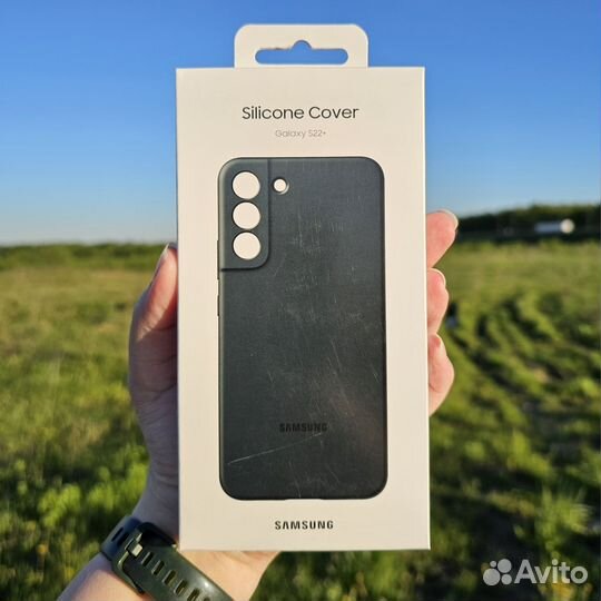 Чехол Silicone Cover для Samsung S22+ Green, новый