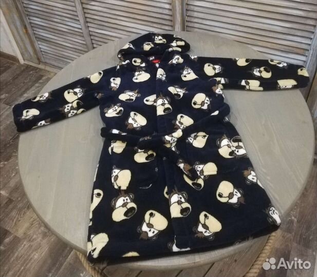 Пушистый банный халат 110-116 (5-6 лет)