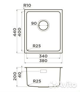 Мойка Tadzava 38-U/I in арт. 4993077