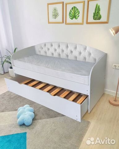 Кровать мягк спинка трансформер детская лдсп