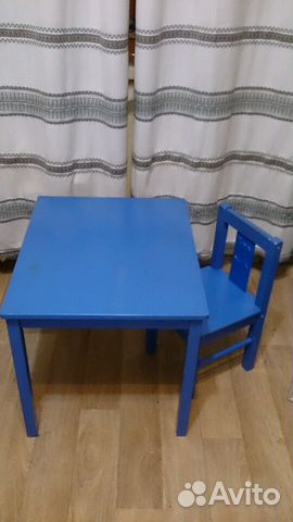 Стол и стул IKEA дерево