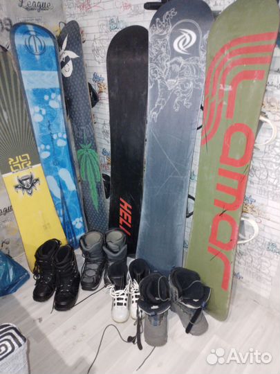 Сноуборды комплектами(доска, крепления, боты)