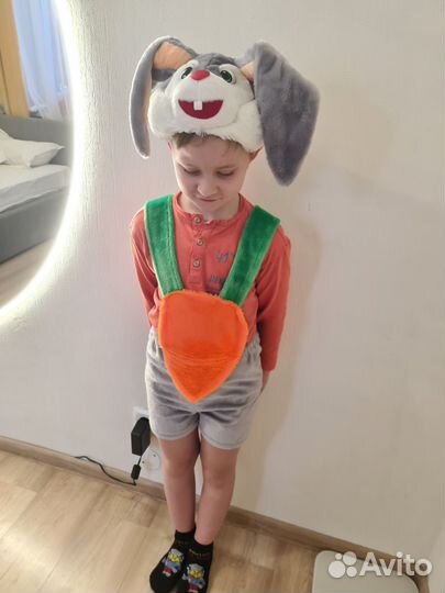 Карнавальный костюм зайчик 122 размер детский