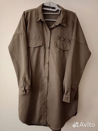 Хаки рубашка туника женская 50-52