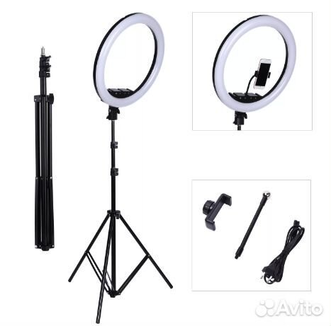 Световое кольцо (кольцевая лампа) на штативе 32см
