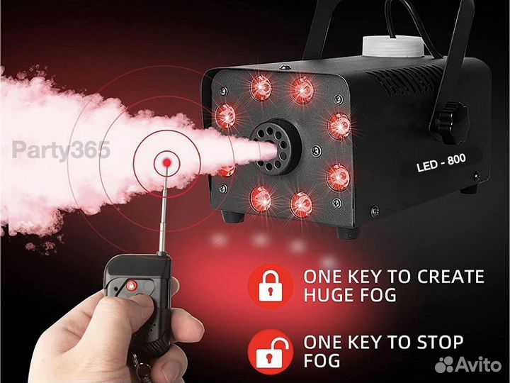 Светомузыка 4в1 и Дым машина 800w + LED