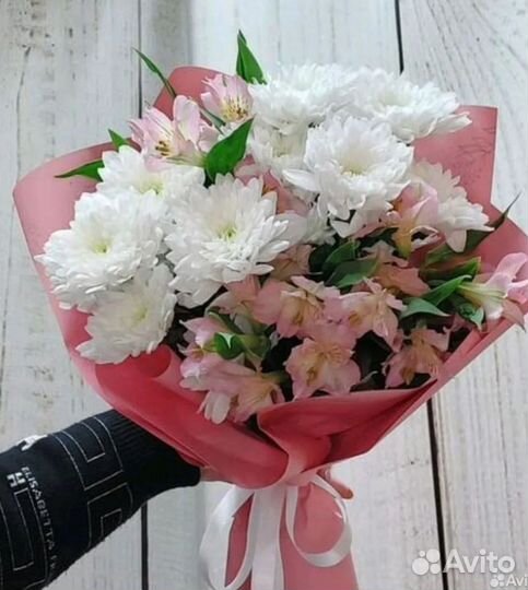 Букет из Хризантем и альстромерий Доставка