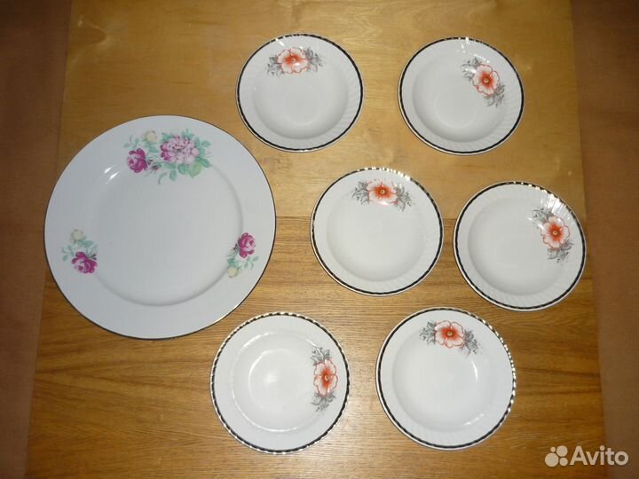 Блюдо тарелки фарфор Дулёво СССР