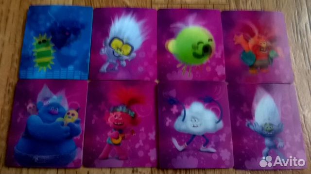 Карточки тролли + космо жетоны (звёздные войны)