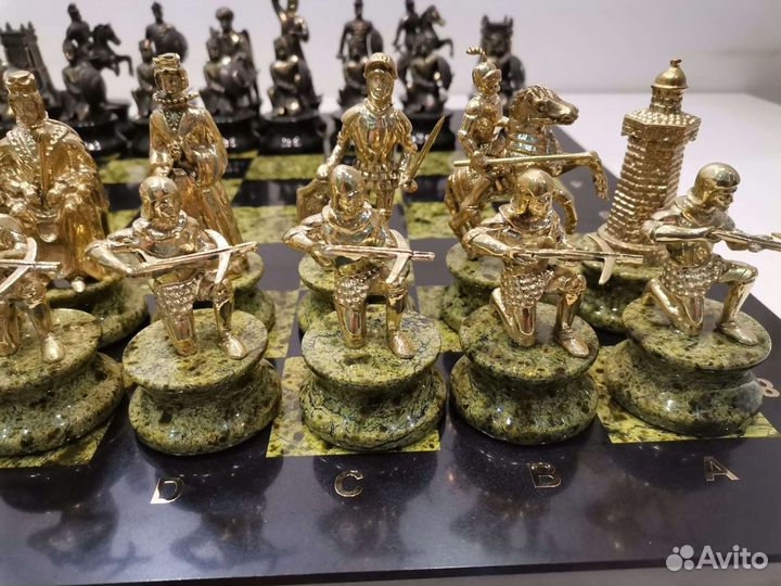 Шахматы Турецко-европейская война из бронзы новые