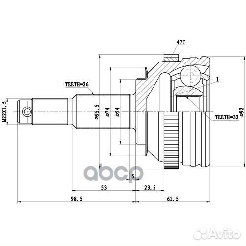 Шрус наружный перед лев Chrysler Voyager IV